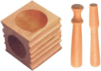 TAURISH Professional Doming Block Wood With 2 Punches 2.5