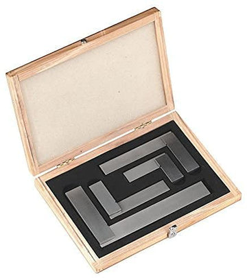 Machinist Square Set, 2", 3", 4" and 6" Squares Machinist Square Mechanical Engineer Steel Square High Precision 90 Degree Wide Base Square Tool - Testing Measuring Tool