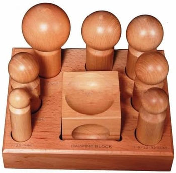 TAURISH Professional Wooden Dapping Punch & Block Set of 8 Pcs. On wooden Base