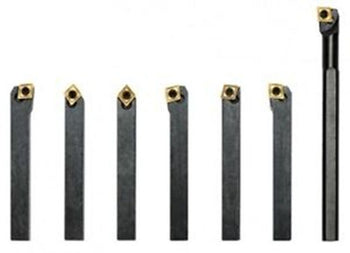 OMEX INDEXABLE LATHE TOOL HOLDER 7 PCS SET 12MM + BORING BAR CCMT CARBIDE INSERTS
