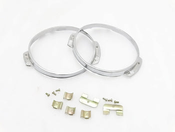 NGK Royal Crusaders Suzuki Samurai Gypsy Headlight Head LAMP Chrome Bezel Ring Rim Set