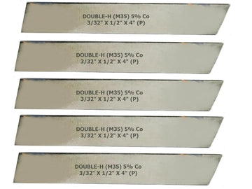TAURISH 5 Pieces Cut Off Blade Set 3/32" x 1/2" x 4" M35 Grade HSS 5% Cobalt Parting Tool Hardened & Ground for Precision