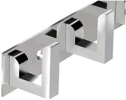 TAURISH 6 Pin Bathroom Cloth Hooks Hanger Door Wall Bedroom Bathroom Robe Hooks Rail for Hanging Clothes, Towel Stainless Steel Hanger