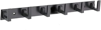 TAURISH 6 Pin Bathroom Cloth Hooks Hanger Wall Bedroom Bathroom Robe Hooks Rail Black