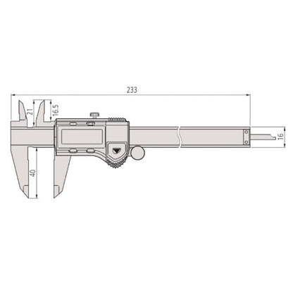 Mitutoyo America 500-196-30 Digimatic Caliper Without Output, 6" Rang, 1" Height, 1" Wide, 1" Length, Borosilicate Glass