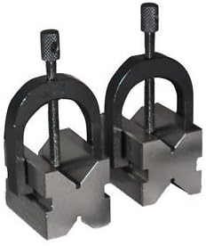 AI 1-5/8'' x 1-1/4'' x 1-1/4'' Precision V Blocks & Clamp Set Steel Gauge Machinist Tool