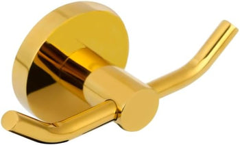 TAURISH Stainless Steel Bathroom Hooks for Hanging Towel and Clothes in Bathroom/Washroom - Oreo (Gold)