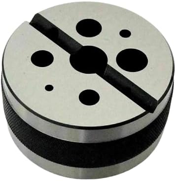 TAURISH Set of 2 Pcs 3” Round Bench Block Staking Anvil Block Toolmakers Hammer Riveting, 1/8” to 5/8” Hole Sizes, Hardened & Ground