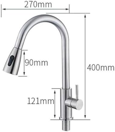 Rotatable Stainless Steel Pull Out Type Faucet Kit Sink Kitchen Water Mixer Taps Gravity Ball Stream Spray Head