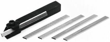TAURISH 6mm Small Mini Lathe Cut Off Parting Tool Holder with 5mm M2 HSS 5 Pieces Blade