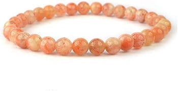 Natural Sunstone Bracelet 8mm Round Beads, 7.5
