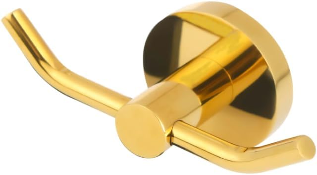 TAURISH Stainless Steel Bathroom Hooks for Hanging Towel and Clothes in Bathroom/Washroom - Oreo (Gold)