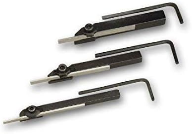 Set of 3 Mini Lathe Cut off Parting Tool Holders 6 mm 8 mm 10 mm Shanks with HSS Blades