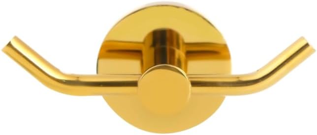 TAURISH Stainless Steel Bathroom Hooks for Hanging Towel and Clothes in Bathroom/Washroom - Oreo (Gold)