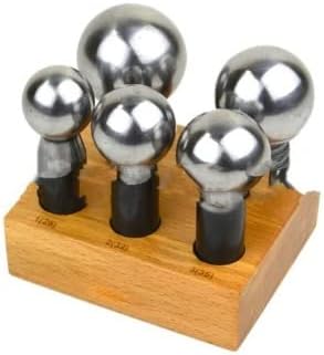 TAURISH Professional Dapping Punch Set of 5 On Wooden Stand