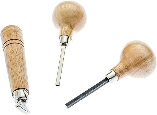 TAURISH Wooden Pusher Bezel Roller, Square Prong Pusher, Groove Set of-3
