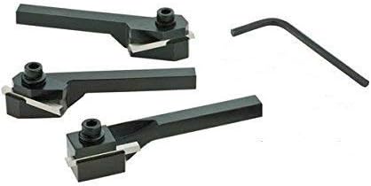 MINI LATHE TURNING TOOL HOLDER SET 3/8" SHANK - 3 PCS SET LEFT RIGHT STRAIGHT WITH HSS BITS & KEYS