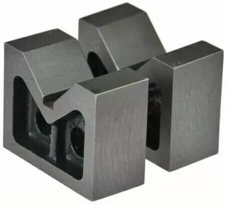 TAURISH Set of 2 Cast Iron V-Blocks 6" Long – Precision Ground 90° V for Round Stock Support, 6" x 2" x 4" Dimensions, Machined Square and Parallel