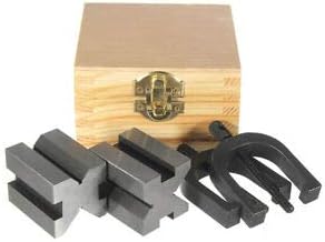 AI 1-5/8'' x 1-1/4'' x 1-1/4'' Precision V Blocks & Clamp Set Steel Gauge Machinist Tool