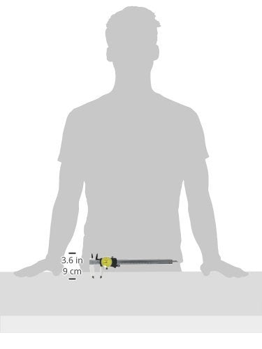 Mitutoyo 505-731 Dial Caliper, Stainless Steel, Yellow Face, 0-200 mm Range, +/-0.03 mm Accuracy, 0.02 mm Resolution