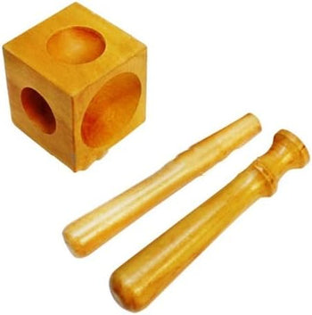 TAURISH Professional Doming Block Wood With 2 Punches