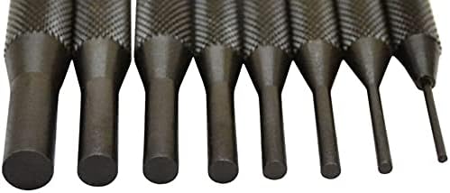 8 Piece Pin Punch Set 4 inch Long with Knurled Handle 1/16'', 3/32'', 1/8'', 5/32'', 3/16'', 7/32'', 1/4'', 5/16''