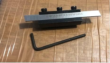 Omex T-Type Lathe Parting Tool Clamp Cut Off Tool 5/16" Shank with 5/16" HSS Blade & Key
