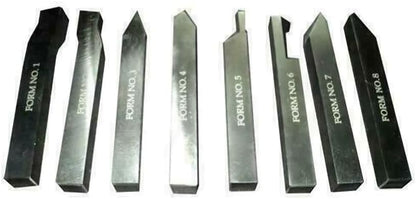TAURISH 5/16" HSS Lathe Form Tools Set of 8 Pieces 5/16" Square Shank Pre-Formed Tools for Metal Turning