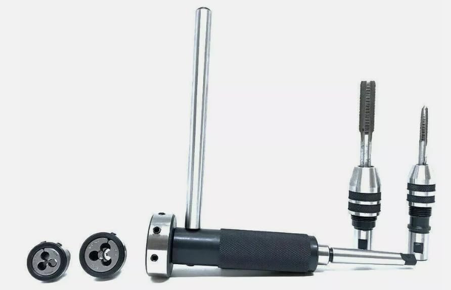 Taurish Mt1 Inch Lathe Tailstock Tap And Die Holder Set Sliding Floating Type 1mt Shank