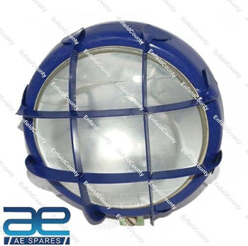 TAURISH Work Light Blue Plough Lamp with Grill & Bulb 12v For Tractor Universal