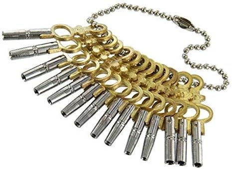 Brass Blessing Clock Winding Key (Large Clock Key for Winding Clocks 5 Prong ODD Numbers (5186))