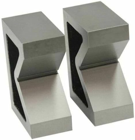 TAURISH Pair of Cast Iron Vee Blocks 2 Inch Precision Measuring Tools, True 90° Vee, Machined Square and Parallel, Without Clamp
