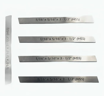 Taurish Set of 5Pcs HSS Parting Tool Cut Lathe Holder Blade Off Shank Type Clamp