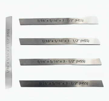 Taurish Set of 5Pcs HSS Parting Tool Cut Lathe Holder Blade Off Shank Type Clamp