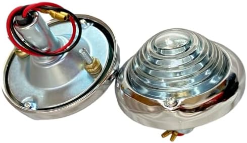 TAURISH Parking Turn Signal Indicator Clear Glass Light Pair Chrome for Classic 4x4 Vehicles