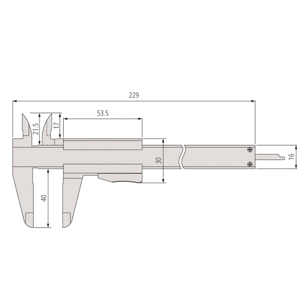 Mitutoyo 531-128 Vernier Calipers, Stainless Steel, for Inside, Outside, Depth and Step Measurements, Inch/Metric, 0"/0mm-6"/150mm Range, +/-0.0011"/0.03mm Accuracy, 0.001"/0.02mm Resolution, 40mm Jaw Depth