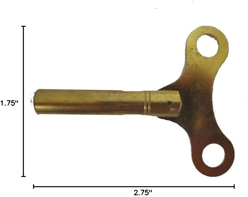 Taurish Extra Long Universal Brass Clock/Watch Key - Key for Mechanical Clock : (No. 5-2.75 X 1.75 Inches)