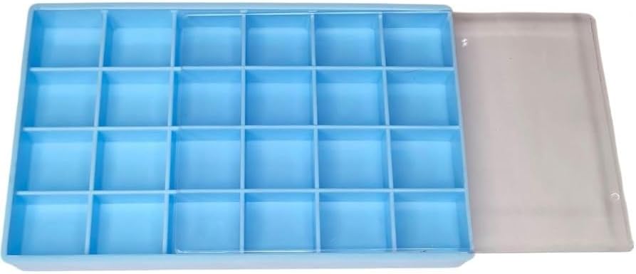 TAURISH Plastic Box Organizer Case 24 Compartments for Beads Gems Tool