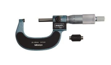 Mitutoyo 193-102 Digit Outside Micrometer, Ratchet Stop, 25-50mm Range, 0.01mm Graduation, +/-0.002mm Accuracy