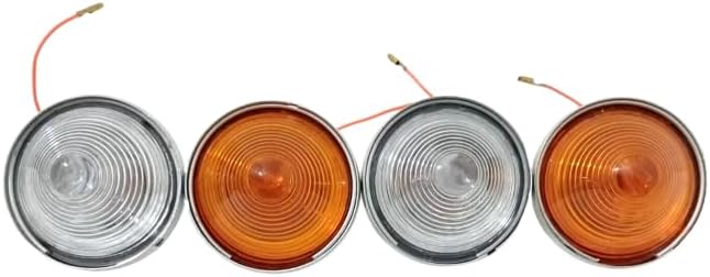 TAURISH Parking Turn Signal Clear & Orange Light Set for Classic 4x4 and Off-Road Vehicles