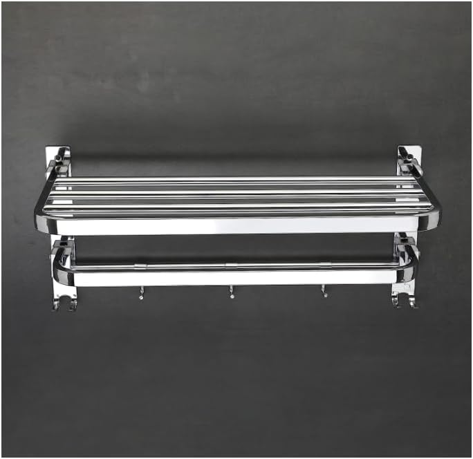 Bathroom Accessories-Stainless Steel Grade Dual Folding Towel Rack for Bathroom/Towel Stand/Hanger/Bathroom