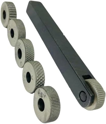 TAURISH Single Wheel Knurling Tool Holder with 6 HSS Knurls Shank1/2 x 1/2 x 4