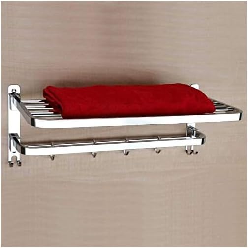 Bathroom Accessories-Stainless Steel Grade Dual Folding Towel Rack for Bathroom/Towel Stand/Hanger/Bathroom