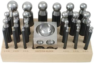Complete 26 Piece Metal Forming Dapping Doming Punch and Block Set 2.3mm to 25.0mm
