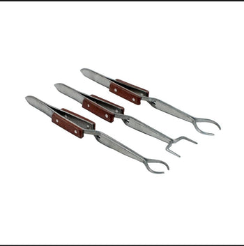 TAURISH Fibre Grip Cross Locking Tweezers set Work Holder Tweezer 3pcs set 6.5-inch, Round, Oval, Square, Soldering, Jewelry, Craft Hobby, Watch repair Work & Personal Care