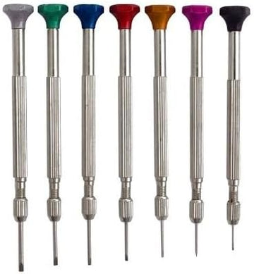 7 Pieces Precision Screwdriver, Jewellers Screwdriver Set, Watch Repair Screwdriver Set 0.6-1.6 mm, Micro Screwdriver for Watch Repair, Eyeglasses Repair, Jewellery Work, Electronics Repair