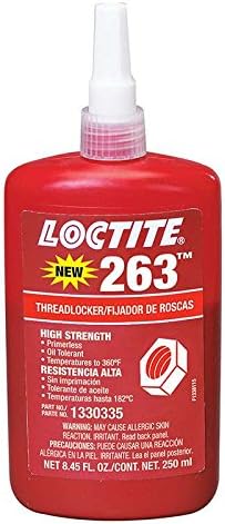 263 Threadlocker, High Strength, Primerless, 250 ml Bottle