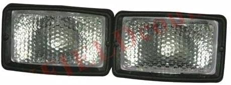 TAURISH Front Glass War Light Beam Pair with Black Retainer for JCB
