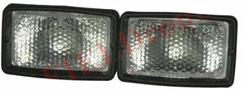 TAURISH Front Glass War Light Beam Pair with Black Retainer for JCB