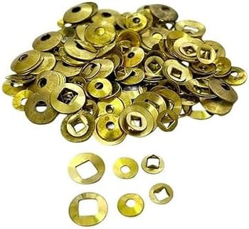 TAURISH Brass Hand Washers with Square & Round Holes for Wall Clock Pack of 100 Pcs